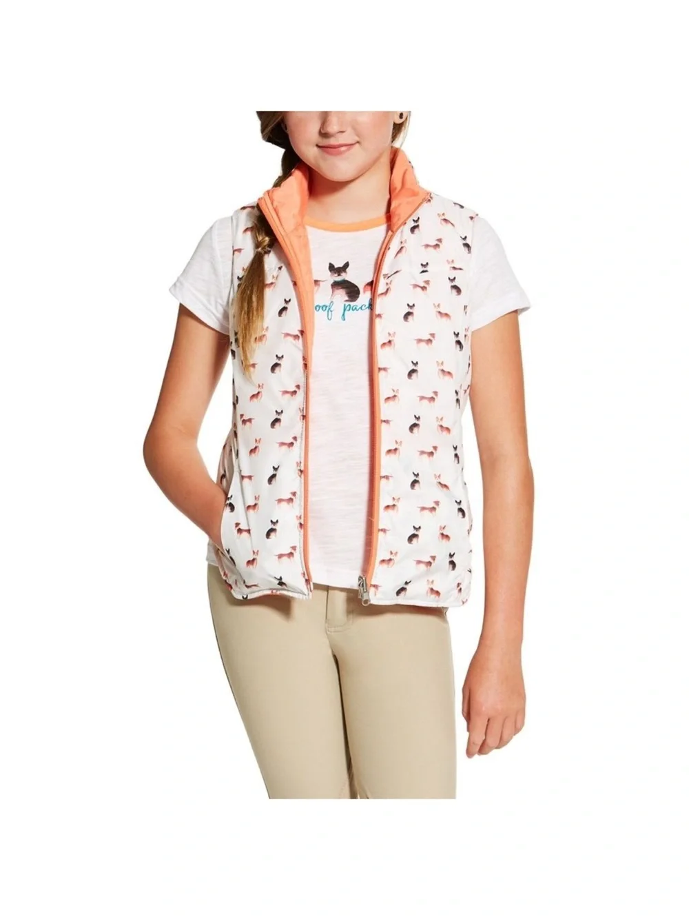 Ariat Girls' Coral Reversible Quilted Vest Size XL